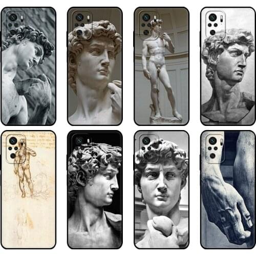 Black tpu Case For Xiaomi Redmi 9T Case Redmi Note 9T Note 10 Pro Case Statue Michelangelo-david