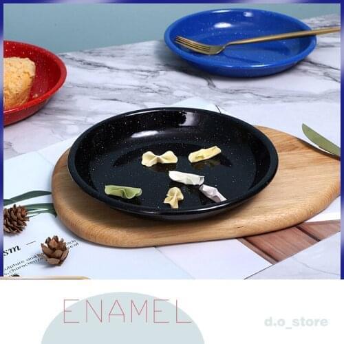 D=22cm Star sky color rice dish dish dish household dish creative net red plate set combination enamel plate breakfast plate