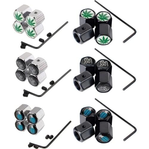 For Mercedes W204 Dodge Buick BMW E60 Jaguar Audi Alfa Romeo Auto Accessories Tire Valve Stem Cap Leaf Gesture Tyre Rim Decor