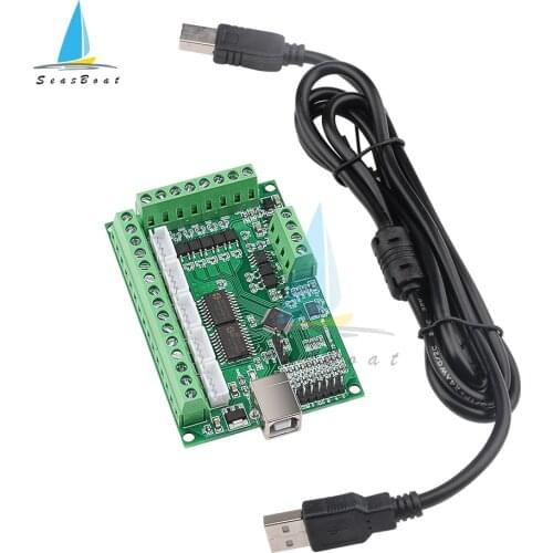 MACH3 V2.1 Engraving Machine 5 Axis CNC Breakout Board With Optical Coupler For Stepper Motor Drive Controller with USB Cable