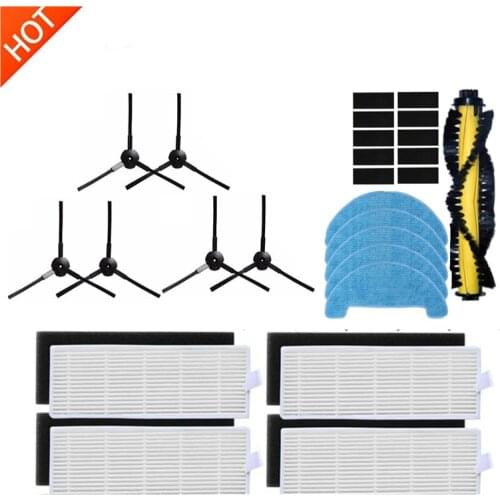 ILIFE A4 Robot Vacuum Cleaner Parts chuwi ilife a4 X432 T4 Main Brush hepa Filter Sponge Side Brush Mop cloths Velcro Accessory