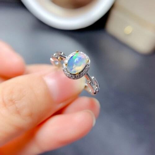 CoLife Jewelry 5mm*7mm Natural Opal Ring for Daily Wear Fashion Silver Opal Ring Solid 925 Silver Opal Jewelry