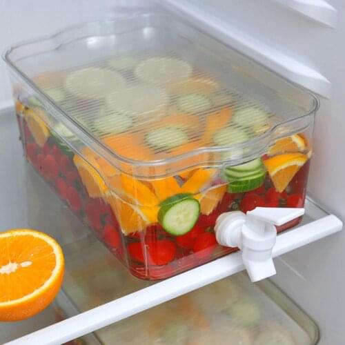 Beverage Container With Spigot & Fruit Server Lid Drink Dispenser Large Capacity Cold Water Kettle Lemon Fruit Tea Water Kettle