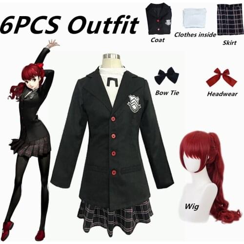 Anime Persona 5 Kasumi Yoshizawa Ren Amamiya School Uniform Cosplay Costume P5 Campus Cos Uniform Coat Suit Full Set