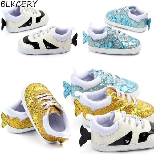New Baby Sneakers Boy Shoes for Girl Unisex Fashion Bling Fish Infant Newborn Footwear Toddler Leather Moccasins 1 Year Old Kids
