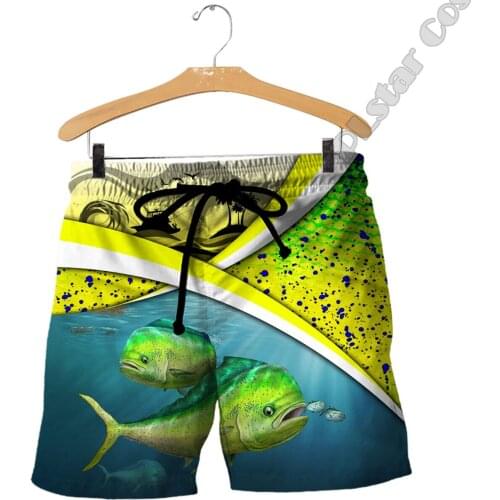 PLstar Cosmos Tuna MaHi Marlin NewFashion Fishing Fisher Animal Funny 3DPrint Men/Women Unisex Summer Shorts Beach Short Pants 1