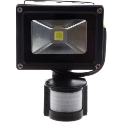 PIR Motion Sensor Security Wall Pure White LED Waterproof Flood Light Lamp 10W