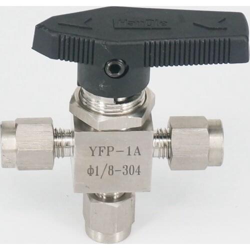 Fit For 1/8" O/D Tube 304 Stainless steel Tee 3 Ways Compression fitting shut off Ball Valve 915 PSI PN 6.4 Plumbing