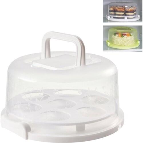 Cake Carrier Cover Cake Stand with Lid Dessert Serving Platter with Handle Cupcake Holder Pies Display with Base Kitchen Tool