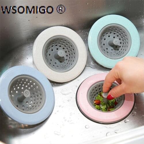 1pcs Anti-clog Sewer Outfall Strainer Kitchen Accessories Silicone Sink Drain Bathtub Filter Kitchen Tools Bathroom Gadgets-S