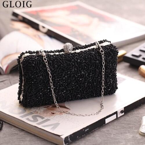 Wedding Party Tassel Beading Clutch Luxury Rhinestones Women Evening Bags Chain Shoulder Handbags Purse