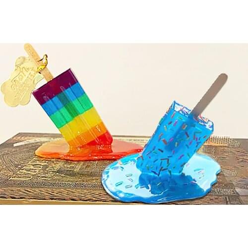 Family Melting Popsicle Decoration, Popsicle Craft Decoration Fun Toys Birthday Party Novelty Popsicle Art Sculpture Decoration