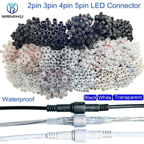 50 Pairs 2Pin/3Pin/4Pin/5Pin Connector Male to Female IP68 Waterproof Connector Wire Cable For LED Strips Light Flood Light