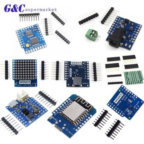 Wemos D1 Mini Shield WIFI Development Board ESP8266 Battery Shield Relay SHT30 TB6612FNG ProtoBoard Shield for arduino NodeMcu