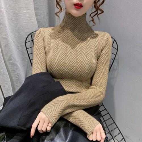 Shirt womens inner layer 2021 new autumn and winter womens clothing popular style versatile foreign style knitted top