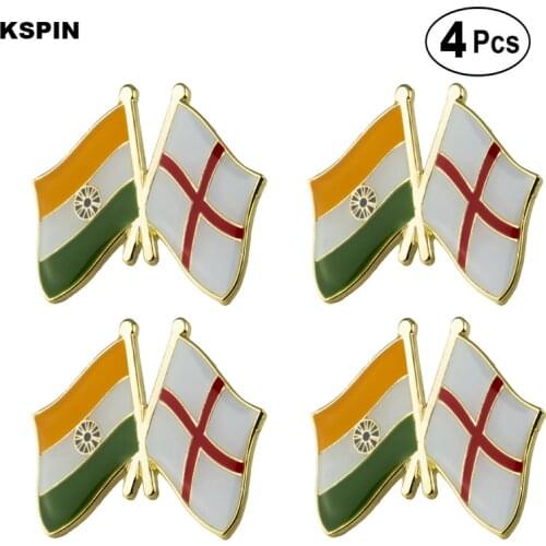 India & England Friendship Flag Pin Lapel Pin Badge Brooch Icons 4pcs