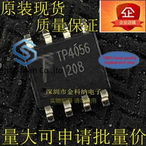 10pcs 100% orginal new in stock TP4056 1A linear lithium ion battery charger chip/lithium battery charge management IC SOP-8