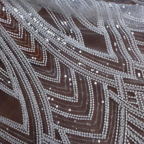 2021 new lace fabric,1 Yard off white lace,Quality embroidery beads sequinslace fabric,nice patterns lace,good quality lace