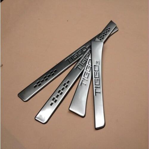 For Chery Tiggo 3 2014-2018 Styling Accessories Stainless Steel Door Sill Protector Pedal Cover Threshold Guard Scuff Plate Trim