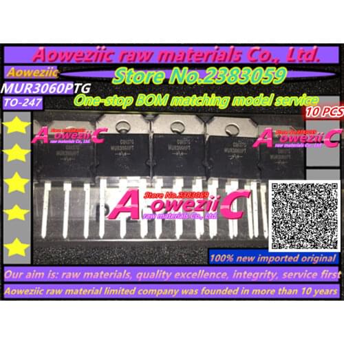 Aoweziic 100% new imported original MUR3060PT MUR3060 MUR3060PTG TO-247 Fast recovery diode rectifier tube 30A 600V
