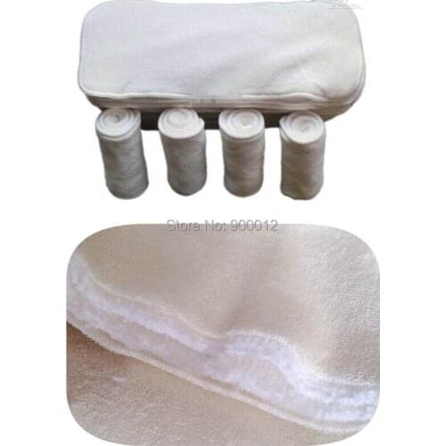 Free Shipping 2017 Natural Bamboo Terry (2+2 layers) Micofiber insert s 36*14cm Cloth Diapers Pads Inserts For nappy 350 pcs