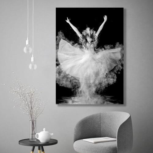 Black and White Elegant Ballet Dance Poster Prints Photo Nordic Style Girl Portrait Wall Art Pictures Home Decor Canvas Painting
