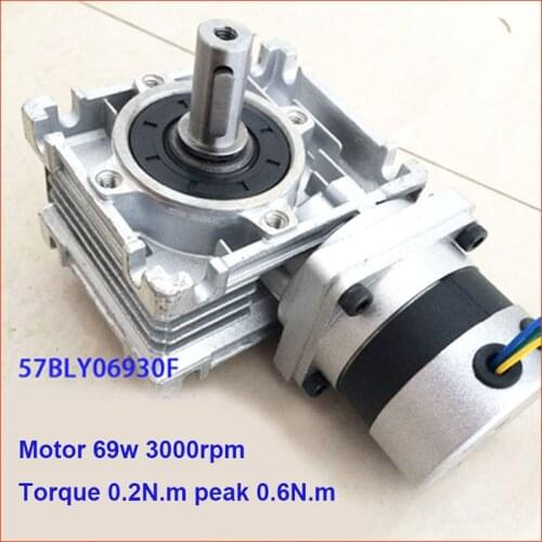 NEMA 23 Worm Reducer Brushless DC Motor 24V 3000rpm 69W Gear Ratio 5 7.5 10 15 20 25 40 50 60 80:1