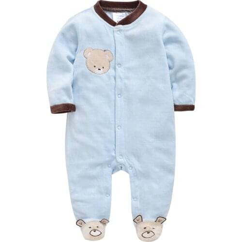 Kavkas Baby Boys Rompers Winter Cotton Cute Bear Blue Newborn Baby Clothes Infant Autumn Babies Girls Clothing