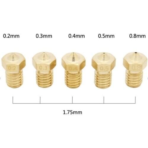 3d Printer Parts Hotend Extruder E 3d V6 j Head copper Nozzle For M6 1.75mm 3.0mm Supplie ABS/PLA Filament Hot sales gear