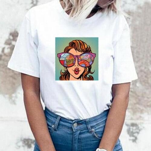 Pop Character Cartoon Print T Shirt Women Tops Fashion Summer Short Sleeve Harajuku Tee Shirt Femme Casual Tshirt Camiseta Mujer