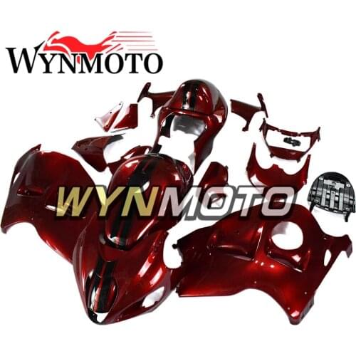 ABS Fairing Kit For Suzuki Hayabusa GSXR1300 1997 1998 1999 2000 2001 2002 2003 2004 2005 2006 2007 Candy Red and Black Stripes