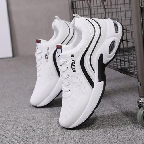 Mens leather sports shoes autumn and winter new shock absorption lightweight casual shoes fashion low-cut wear-resistant runnin