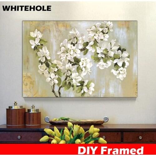 Wall Art Picture With DIY Framed Picture Canvas Painting Flower Poster And Print Wall Pictures For Living Room,Unassembled