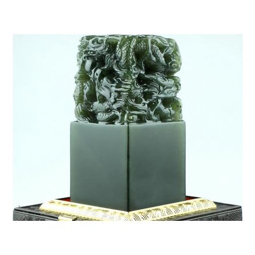 Jade Seal Wulong Opera Beads Engraved Indian Dandong Stone Decoration Collection Book Leisure Name Customized Hand-lettering