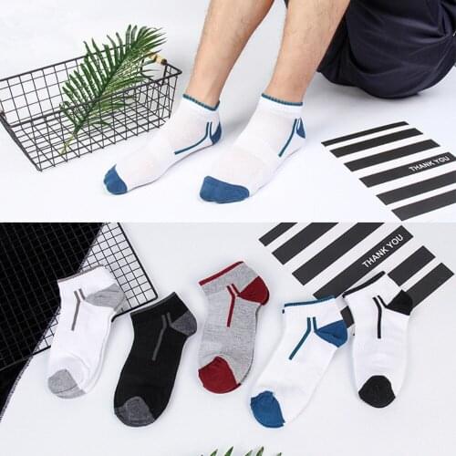 5 Pairs/Lot New Spring/Summer Boat Socks Breathable Cotton Mens Socks Sweat Absorbing Male Short Sports Socks Casual Daily Sock