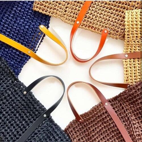 2 Pcs New DIY Hand Woven Bag Solid Color Bag Strap Accessories Color Contrast Shoulder Strap Versatile Handles for Handbag