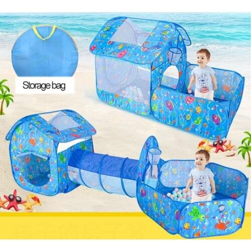 New 3 In 1 Play Tent Ball Pool for Children Kids Ocean Balls Pool Foldable Kids Play Tent Playpen Tunnel Play House Baby Toys