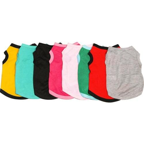 Solid Color Summer Dog T-shirt Dog Clothes O-neck Sleeveless Pet Supplies For Small Medium Dogs Accessories Classic Pet Vest
