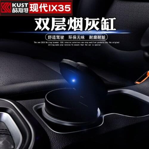 For Hyundai IX35 2018 2019 Car special ashtray multifunctional double-layer lamp ash Led Cup Car Ashtrays