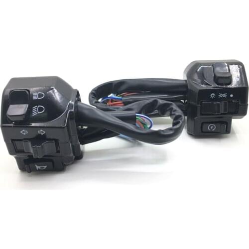 Motorcycle 7/8" Handlebar Control Switch Horn Turn Signal Headlight Fog Lamp Electric Start Switch Connector Push Button Switch