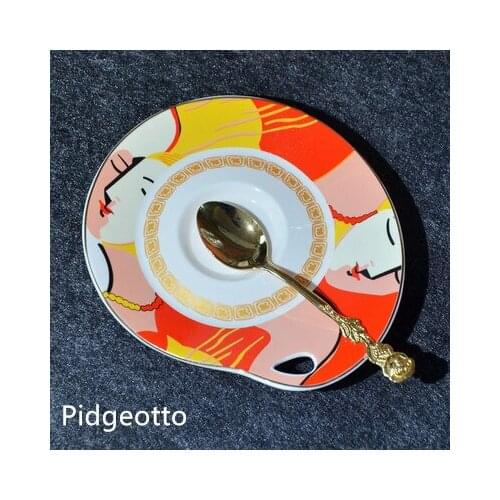 Picasso Abstract Ceramic Small Dish Afternoon Tea Coffee Stirring Spoon Tray Spoon Dish Fruit Snack Plate Home Tableware