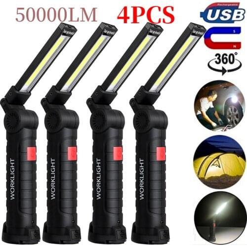 5 Modes COB Portable LED Work Light USB Rechargeable Magnetic Torch Worklight for Camping Repair Car
