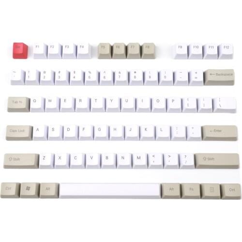On Sale OEM Profile ANSI 104 Keycap Gray White Top Print Side Print PBT Keyset GK61 Keycaps For Mechanical Keyboard Keychon