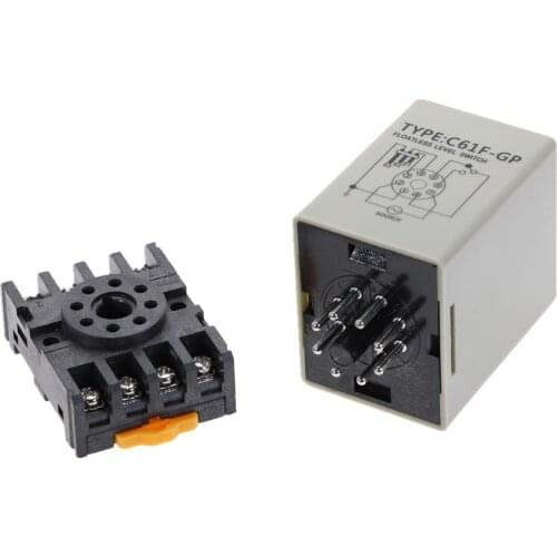 C61F-GP AC 220V 50/60 Hz 8 Pin Liquid Floatless Water Level Switch Relay Controller With socket PF083A/PYF083A Base