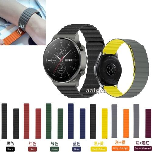 20mm 22mm Magnetic Loop Watchband Silicone Strap Band For Huawei Watch GT 2 2e GT2 Pro Honor MagicWatch