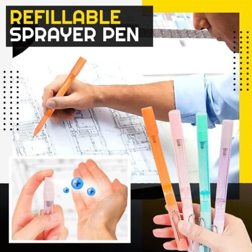 Portable Sprayer Pen 0.5mm Writing Gel Pen with Clip 10ml Refillable Empty Containers with Pen for Office Outdoor can CSV