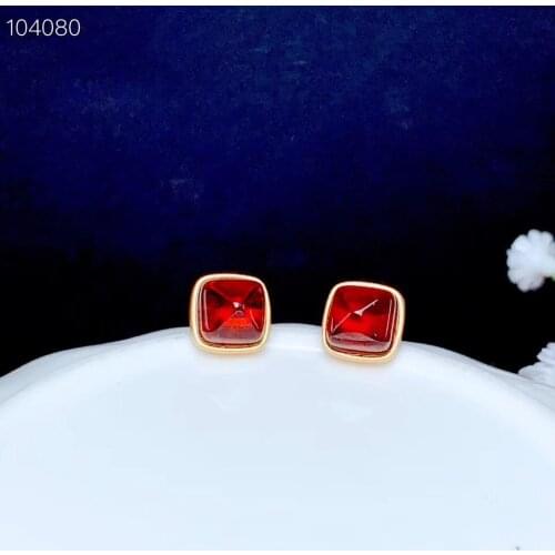 Anniversary Best Gift Garnet Earring Natural And Real Garnet Earring 925 sterling silver Fine jewelry Garnet Earring