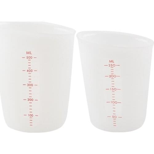 250/500ml Silicone Measuring Cup Precision Graduated Kitchen Measuring Tool Jug Pour Spout Baking Cooking Tool for Butter Water
