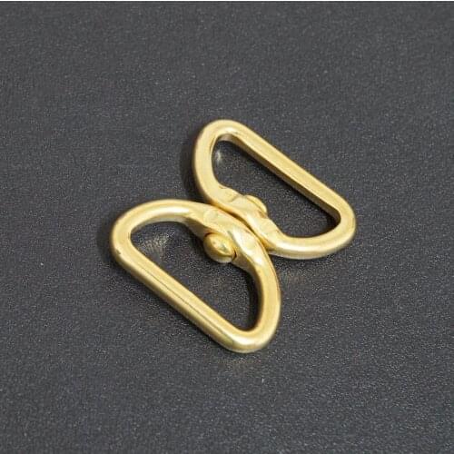 SK906) 2pc Solid Brass double-ring Leathercraft Hardware