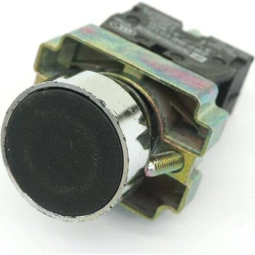 XB2-BA21 10A 600V 1 N/O Momentary Flush Round Black Pushbutton Switch 22mm
